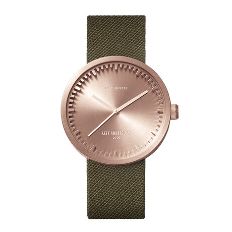 Tube Watch D38 // Rose Gold // Green Cordura + Leather