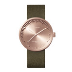 Tube Watch D38 // Rose Gold // Green Cordura + Leather