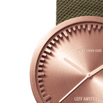 Tube Watch D38 // Rose Gold // Green Cordura + Leather