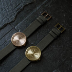 Tube Watch D38 // Rose Gold // Green Cordura + Leather