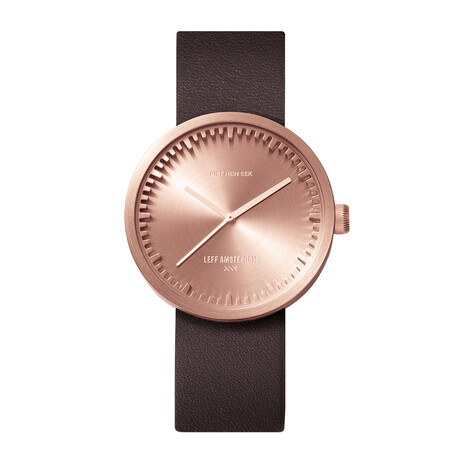 Tube Watch D38 // Rose Gold // Brown Leather