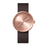 Tube Watch D38 // Rose Gold // Brown Leather