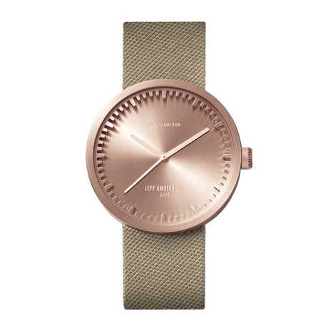 Tube Watch D38 // Rose Gold // Sand Cordura + Leather