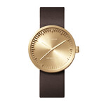 Tube Watch D38 // Brass // Brown Leather