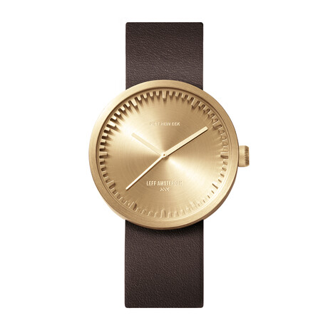 Tube Watch D42 //  Brass // Brown Leather (Black Leather)