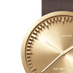 Tube Watch D42 //  Brass // Brown Leather (Black Leather)