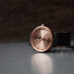 Tube Watch D38 // Rose Gold // Brown Leather