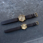 Tube Watch T40 // Brass // Brown Leather