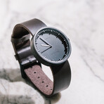 Tube Watch D42 // Black // Brown Leather