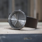 Tube Watch D42 // Steel // Brown Leather