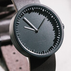 Tube Watch D38 // Black // Brown Leather