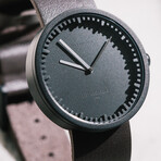 Tube Watch D42 // Black // Brown Leather