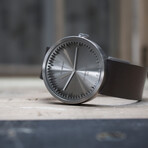 Tube Watch D38 // Steel // Brown Leather