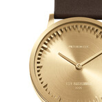 Tube Watch T32 // Brass // Brown Leather