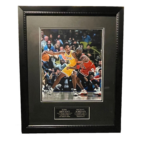 Kobe Bryant & Michael Jordan // Framed + Unsigned Photograph // Los Angeles Lakers & Chicago Bulls