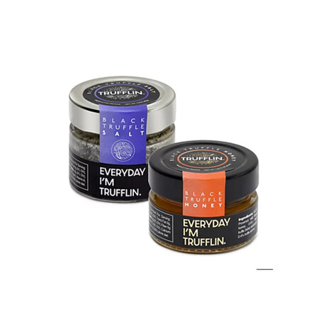TRUFFLIN® Gourmet French Black Truffle Salt + Raw Wildflower Truffle Honey Spread Bundle