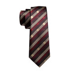 Manet Handcrafted Silk Tie // Maroon + Brown