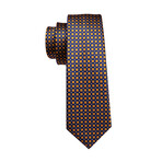 Marcel Handcrafted Silk Tie // Gold + Navy