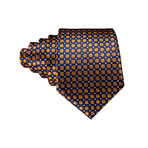 Marcel Handcrafted Silk Tie // Gold + Navy