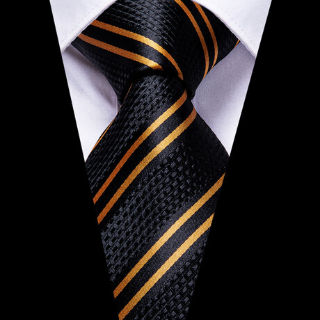 Alvar Handmade Silk Tie // Black + Gold