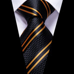 Alvar Handcrafted Silk Tie // Black + Gold