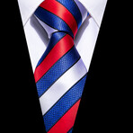 Patriot Handmade Silk Tie // Red + White + Blue
