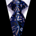 Lennon Silk Tie // Black + Blue