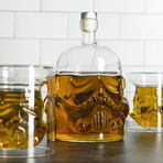 Star Wars Storm Trooper Whiskey Decanter + 2 Shot Glasses
