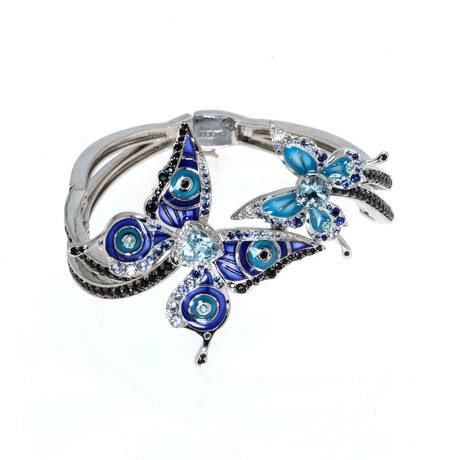 Psyche De Jour 18k White Gold Diamond + Sapphire Bracelet // 6.5" // Store Display