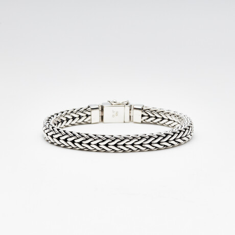 Bali Handmade Arrow Link Bracelet // Silver