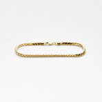 Hollow 10K Gold Round Franco Chain Bracelet // 3.5mm // Yellow Gold // 8"