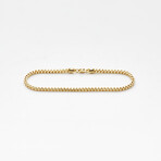 Solid 18K Gold Franco Chain Bracelet // 2.5mm // Yellow Gold // 8"