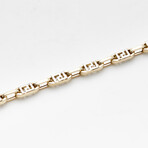 Solid 10K Two-Tone Gold Greek Key Designed Bracelet // 5mm // Yellow Gold + White Gold // 8"