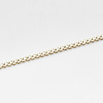 Solid 10K Two-Tone Gold Patterned Chain Link Bracelet // 4mm // Yellow Gold + White Gold // 7.5"