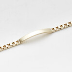 Solid 10K Gold Double Box Link Chain ID Bracelet // 5mm // Yellow Gold // 8"