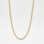 Hollow 14K Gold Round Box Chain Necklace // 1.8mm // Yellow Gold (18" // 3.3g)