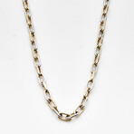 Solid 10K Two-Tone Gold Anchor Chain Necklace // 4.5mm // Yellow Gold + White Gold (18" // 7.4g)
