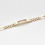 Solid 10K Gold Patterned ID Bracelet // 6.5mm // Yellow Gold // 8"