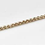 Solid 10K Gold Spiga Wheat Chain Bracelet // 5.5mm // Yellow Gold // 8"