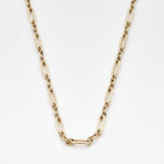 Solid 10K Gold 1+1 Anchor Chain Necklace // 3.5mm // Yellow Gold (18" // 4.6g)