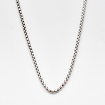 Hollow 14K Round Box Chain Necklace // 2.5mm // White Gold (18" // 5.4g)