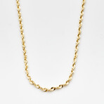 Solid 18K Gold Diamond Cut Rope Chain Necklace // 3mm // Yellow Gold // 24"