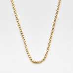 Hollow 14K Gold Round Box Chain Necklace // 2.5mm // Yellow Gold (18" // 5.4g)