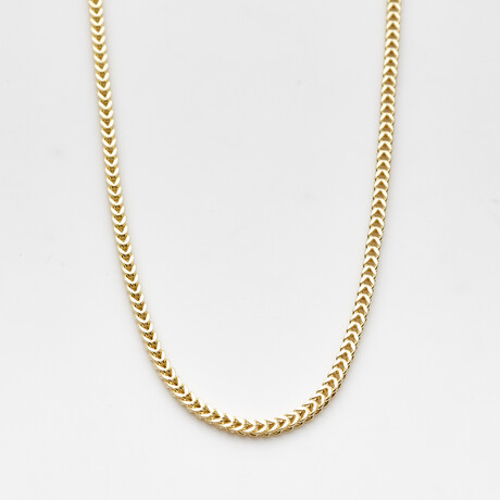 Hollow 10K Gold Franco Chain Necklace // 2.5mm // Yellow Gold (20" // 5.3g)