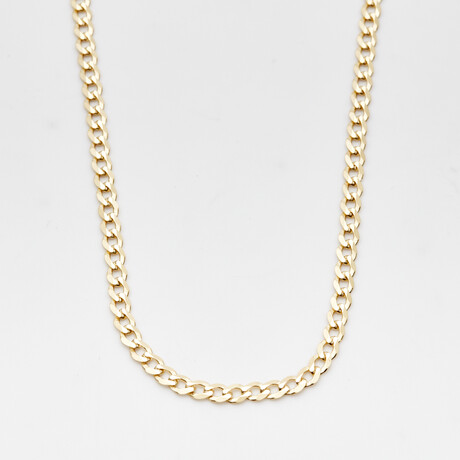 Solid 18K Gold Cuban Curb Link Chain Necklace // 3.8mm // Yellow Gold (20" // 8.7g)