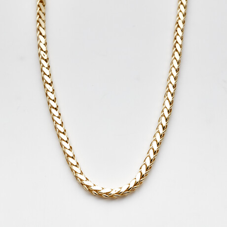 Hollow 10K Gold Round Franco Chain Necklace // 3.5mm // Yellow Gold (18" // 6.9g)