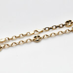 Solid 10K Gold Puff Mariner + Anchor Chain Necklace // 8.5mm // Yellow Gold (20" // 12.6g)