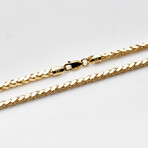 Hollow 10K Gold Round Franco Chain Necklace // 3.5mm // Yellow Gold (18" // 6.9g)