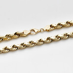 Hollow 14K Italian Rope Chain Necklace // 7mm // Yellow Gold (22" // 18.9g)