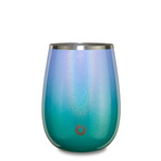 Insulated Stainless Steel Wine Glass + Lid // 13 oz // Shimmer Black (Shimmer Blue)